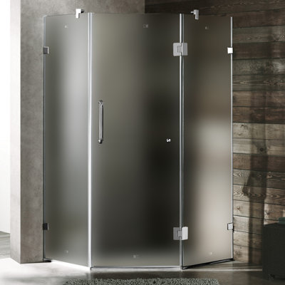 Vigo Neo-Angle Door Frameless Shower Enclosure with Handle Bar