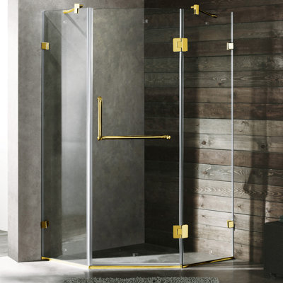 Vigo Neo-Angle Door Frameless Shower Enclosure with Handle Bar