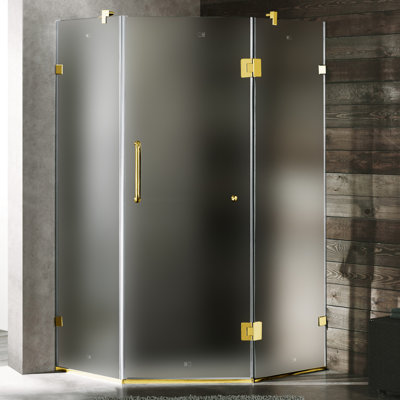Vigo Neo-Angle Door Frameless Shower Enclosure with Handle Bar