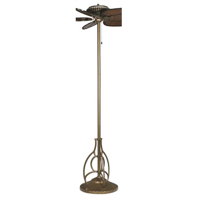 Fanimation Torrento Floor Fan in Aged Bronze with Table Accessory and Bamboo Blades in Antique