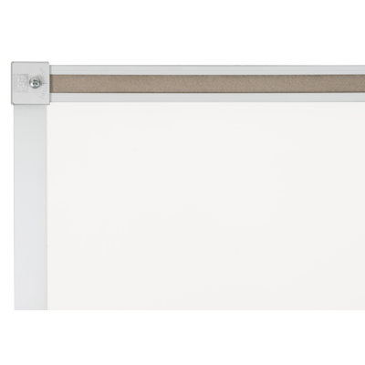 CommClad 18" x 24" Thermal-Fused Melamine Whiteboard with Aluminum Trim and Map Rail