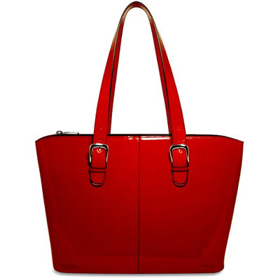 Jack Georges Patent Leather Madison Avenue Laptop Tote