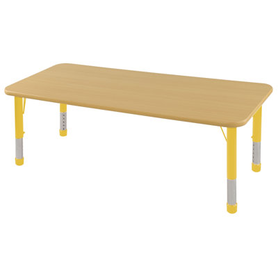 ECR4kids 24x72 Rectangular Adjustable Activity Table in Maple