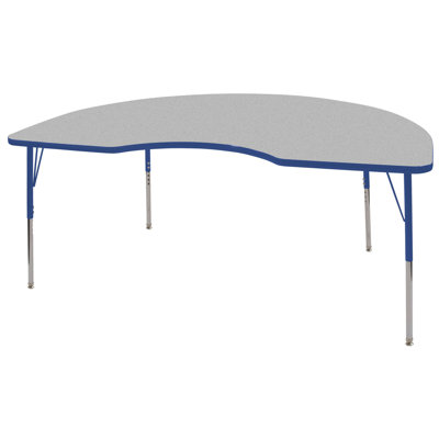 ECR4kids 48 x 72 Kidney Shaped Adjustable Activity Table in Gray