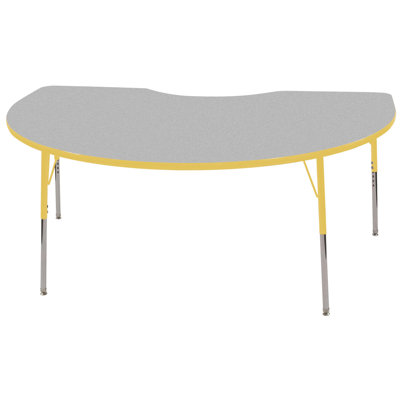 ECR4kids 48 x 72 Kidney Shaped Adjustable Activity Table in Gray