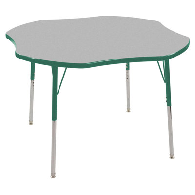 ECR4kids 48" Clover Shaped Adjustable Activity Table in Gray