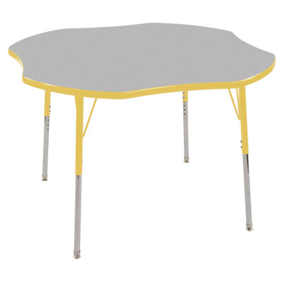 ECR4kids 48" Clover Shaped Adjustable Activity Table in Gray