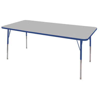 ECR4kids 36" x 72" Rectangular Adjustable Activity Table in Gray