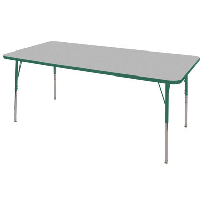 ECR4kids 36" x 72" Rectangular Adjustable Activity Table in Gray