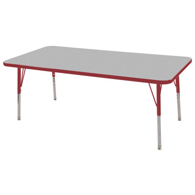 ECR4kids 30" x 60" Rectangular Adjustable Activity Table in Gray