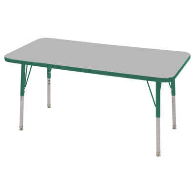 ECR4kids 24" x 48" Rectangular Adjustable Activity Table in Gray