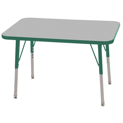 ECR4kids 24x36 Rectangular Adjustable  Activity Table in Gray