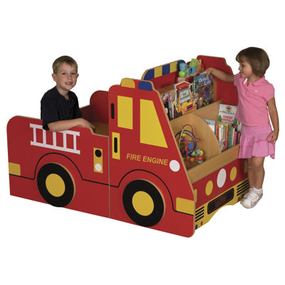 ECR4kids 3-Piece Fire Engine Book Storage Center