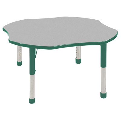 ECR4kids 48" Clover Shaped Adjustable Activity Table in Gray