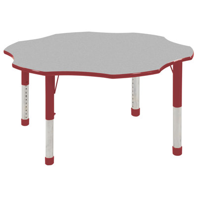 ECR4kids 60" Flower Shaped Adjustable Activity Table in Gray