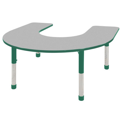 ECR4kids 60" x 66" Horseshoe Shaped Adjustable Activity Table in Gray