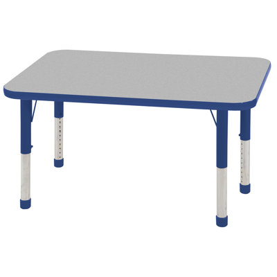 ECR4kids 24" x 48" Rectangular Adjustable Activity Table in Gray
