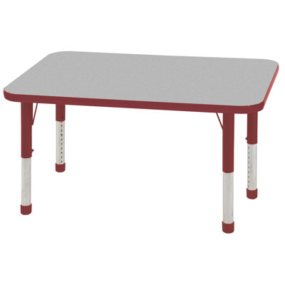 ECR4kids 24" x 48" Rectangular Adjustable Activity Table in Gray