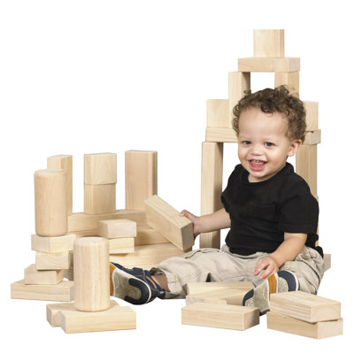 ECR4kids 154 Pieces Hardwood Building Block