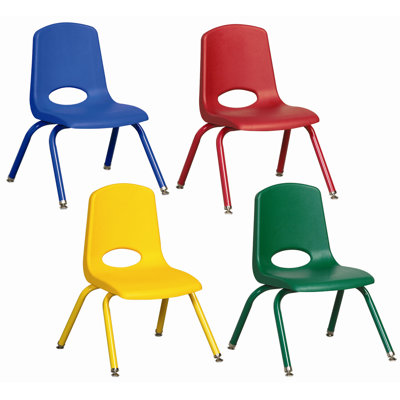 ECR4kids 10" Plastic School Stack Classroom Chair with Matching Legs (Set of 10)