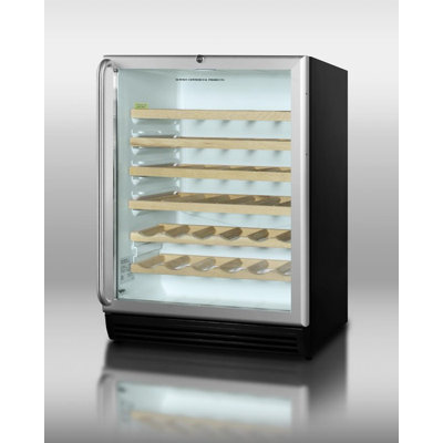Summit Appliance Wine Cellar with Towel Bar Handle in Black