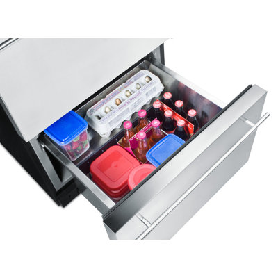 Summit Appliance Two Drawer All-Refrigerator for Built-in Use Auto Defrost