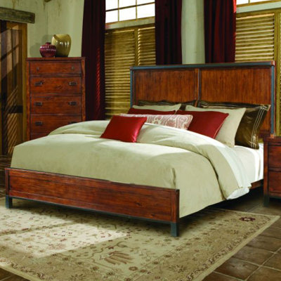 Rustic Lodge Panel Bed by kathy ireland Home by Vaughan -image