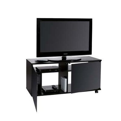 Ciatti Plasma-LCD Design Stand "Mix A120" in Schwarz mit Rollen