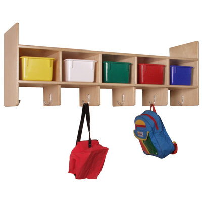 Steffy Wood Products Five Section Wall Locker with Optional Tote Trays
