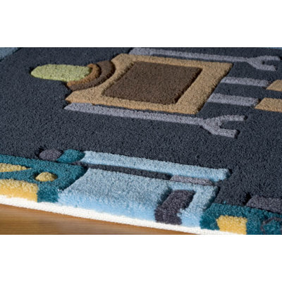 Momeni Lil' Mo Whimsy Steel Blue Kids Rug