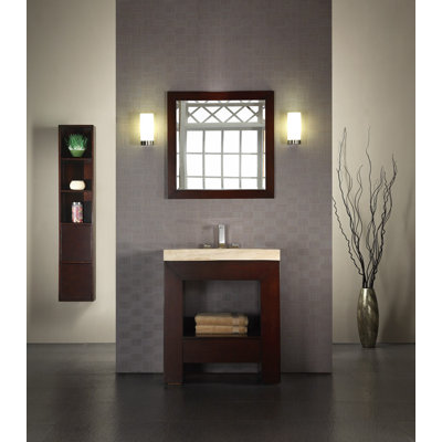 Xylem Essence 30" Bathroom Vanity Set in Dark Walnut