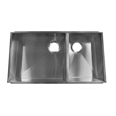 Julien Trapezoid 34.33' x 17.5' Undermount Stainless Steel Double Bowl Kitchen Sink