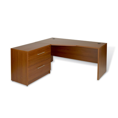 Jesper Office Pro X - L-Shaped Crescent Executive Desk with Lateral File (Left)