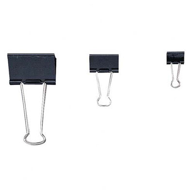 Officemate International Corp Binder Clips,Mini,9/16"Wide,1/4" Cap, 12/BX, Black/Silver