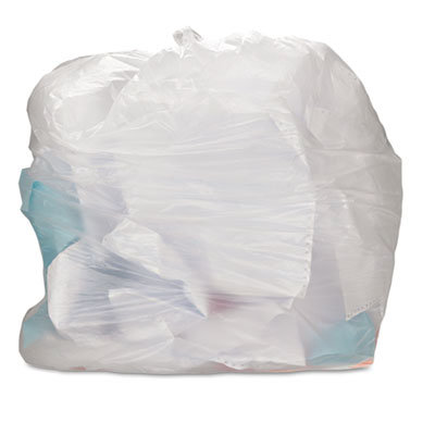 Whitehall Hi-Density Can Liners, 24 x 23, 6 mic, Clear, 20 Rolls of 50 Bags, 1000/Carton