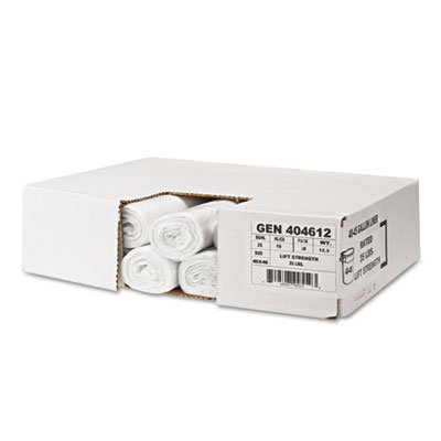 Whitehall Hi-Density Can Liners, 24 x 23, 6 mic, Clear, 20 Rolls of 50 Bags, 1000/Carton