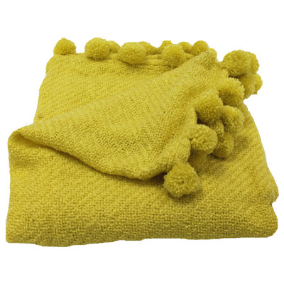 Woven Workz Jubilee 3 Dimensional Pom Pom Fringe Throw
