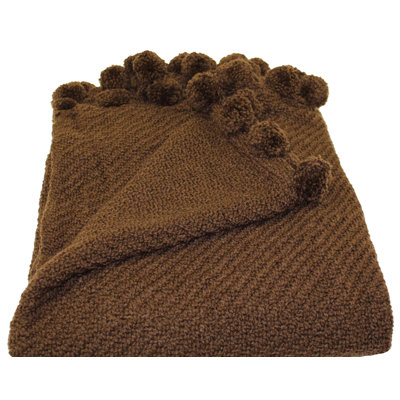 Woven Workz Jubilee 3 Dimensional Pom Pom Fringe Throw