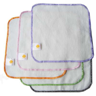 Satsuma Designs LLC Organic Flannel Wash Cloths/Wipes 5 Pack