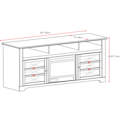 dCOR design West Lake 68" TV Stand with Electric Fireplace