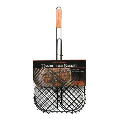 Charcoal Companion Non-Stick Hamburger Grilling Basket