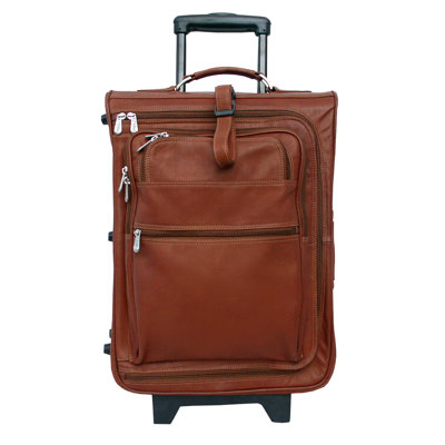 Piel Leather Traveler 19" Multi-Pocket Wheeler Suitcase