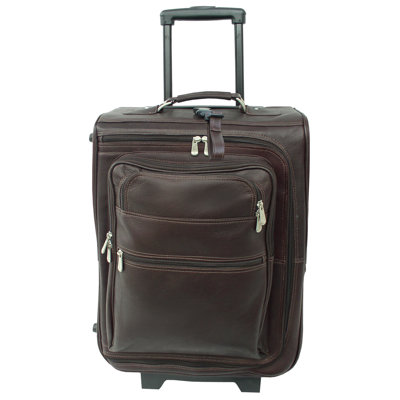 Piel Leather Traveler 19" Multi-Pocket Wheeler Suitcase