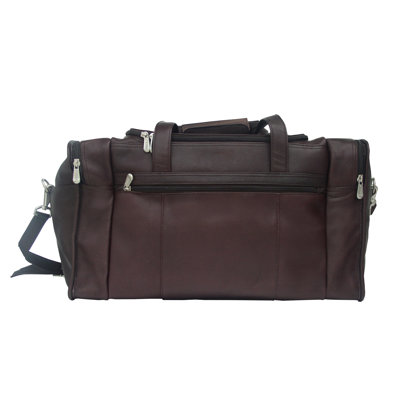 Piel Leather Traveler 19" Leather Travel Duffel with Side Pockets