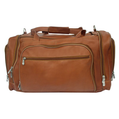 Piel Leather 20" Leather Multi-Compartment Carry-On Duffel