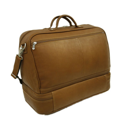 Piel Leather Traveler False Bottom Carry-On in Saddle