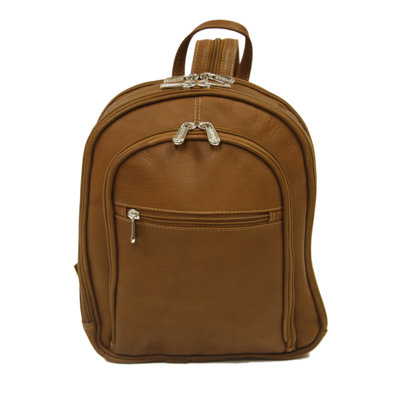Piel Leather Entrepreneur Small Multi-Compartment Backpack in Saddle