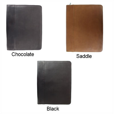 Piel Leather Entrepeneur Zippered Padfolio