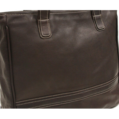 Piel Leather Women's Laptop Shopping Tote in Chocolate