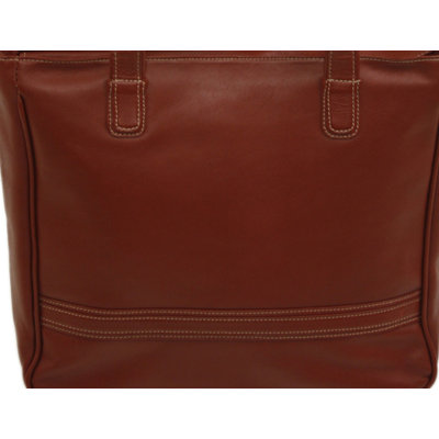 Piel Leather Women's Laptop Shopping Tote in Red